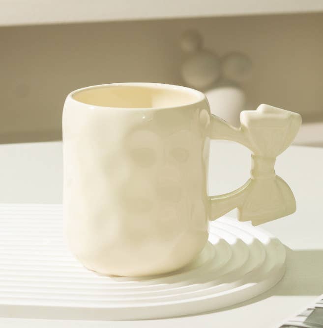 Ivory Ceramic Bow Mug