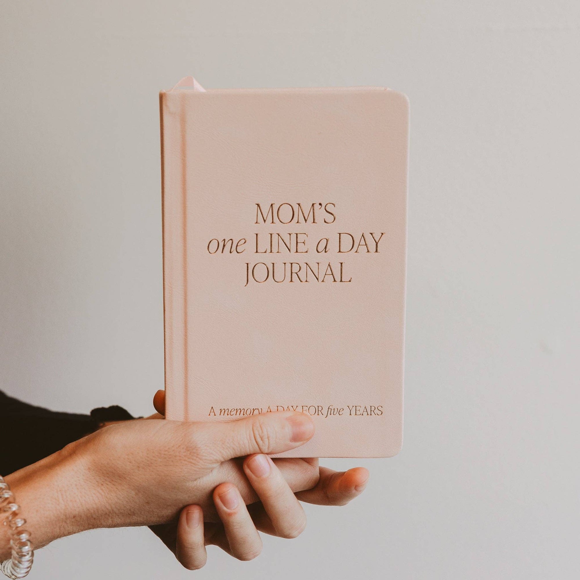 Mom's One Line A Day Blush Leather Journal