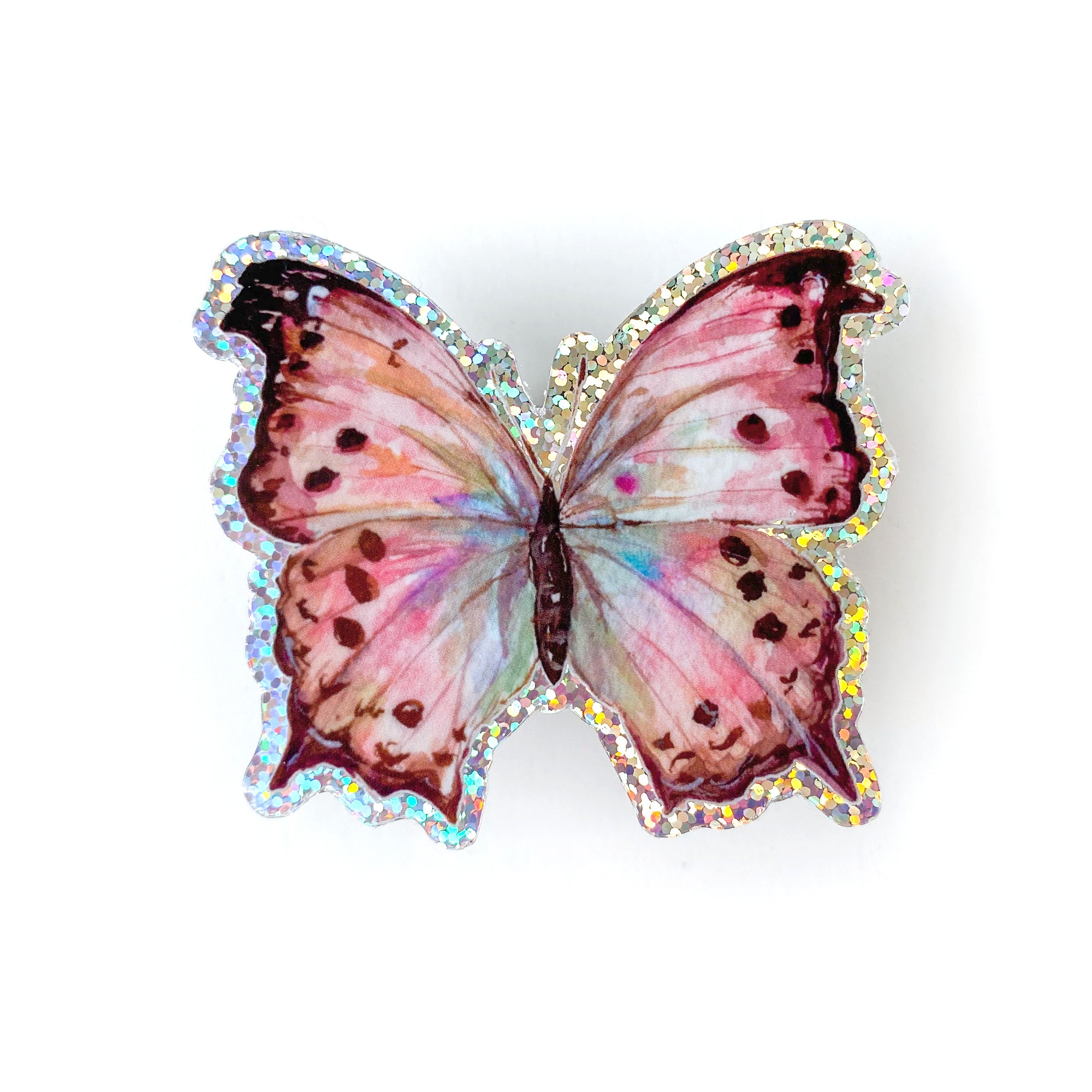 Mother of Pearl Butterfly Glitter Sticker