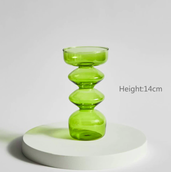 Lime Green Bubble Candle Holder Vase