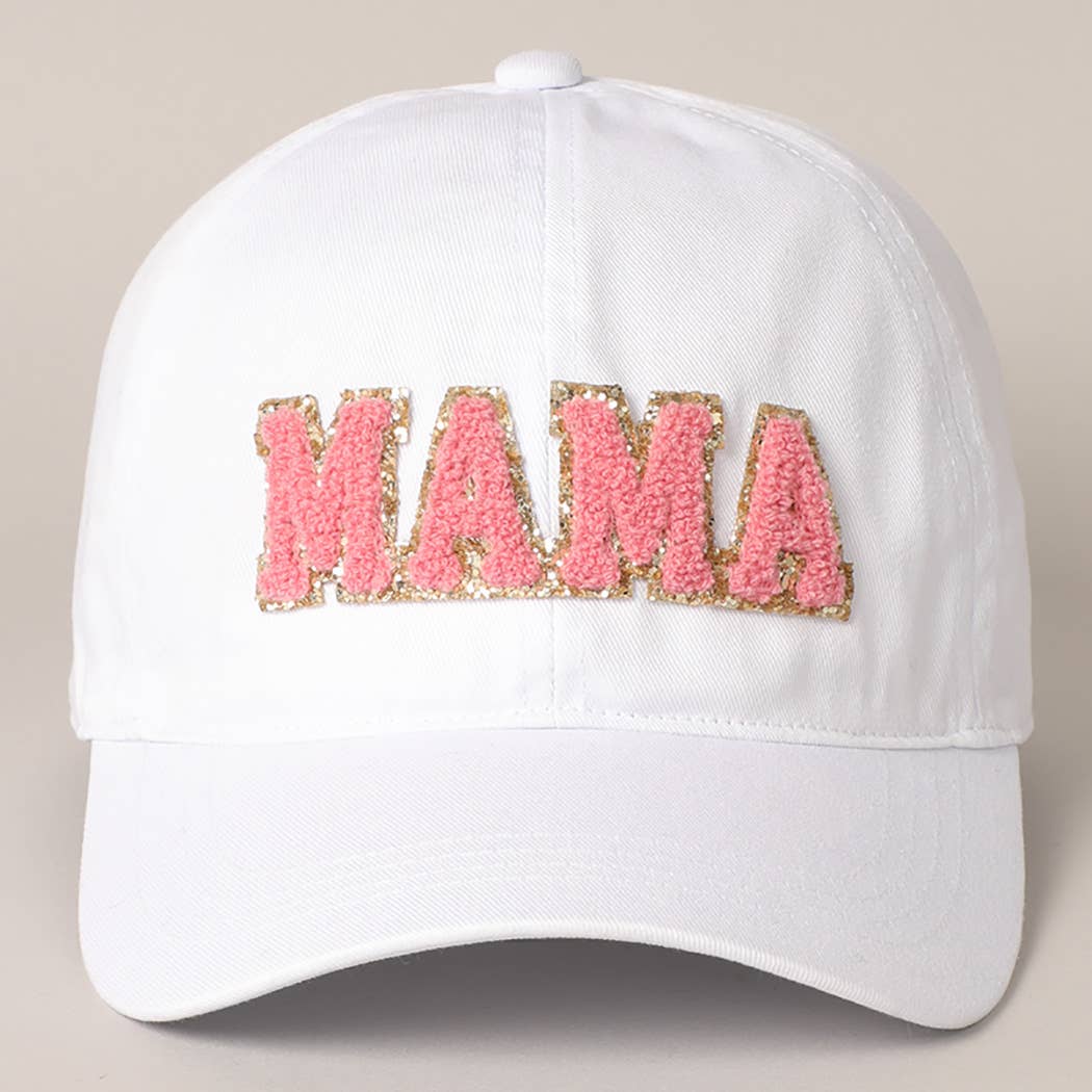 MAMA Chenille Letter Patch Baseball Cap (Pink)
