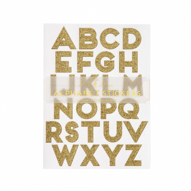 Gold Glitter Alphabet Sticker Sheets – Cami Monet