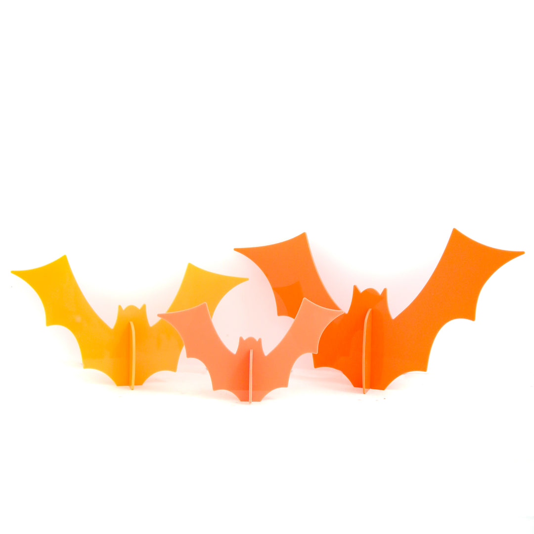 Orange Acrylic Bat Trio