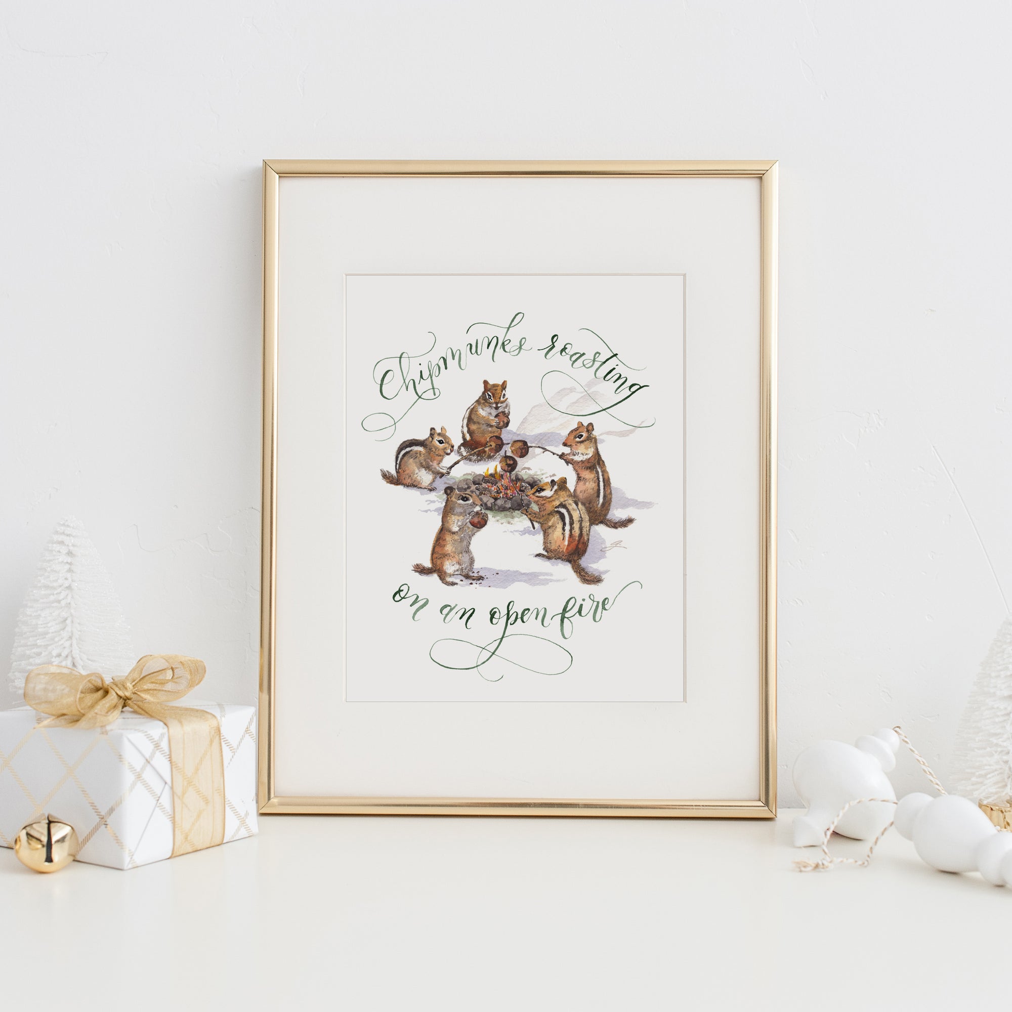 Chipmunks Roasting on an Open Fire Art Print | Father-Daughter Collaboration