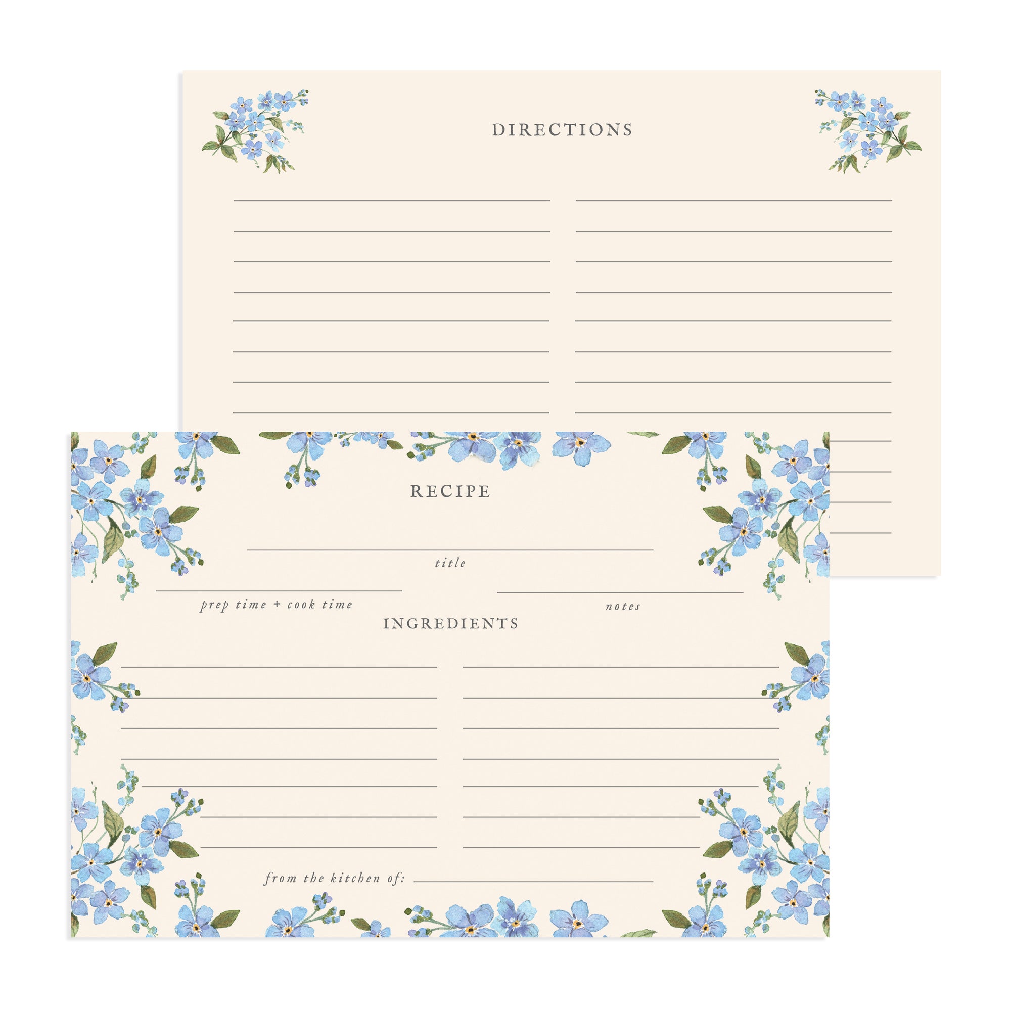 Forget Me Not Recipe Cards