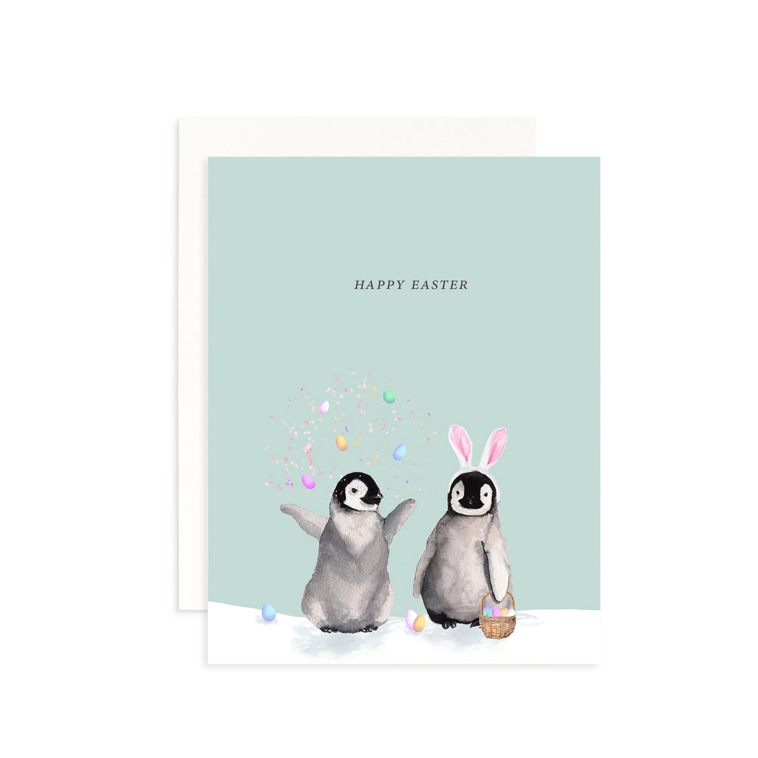 Happy Easter Penguins Greeting Card