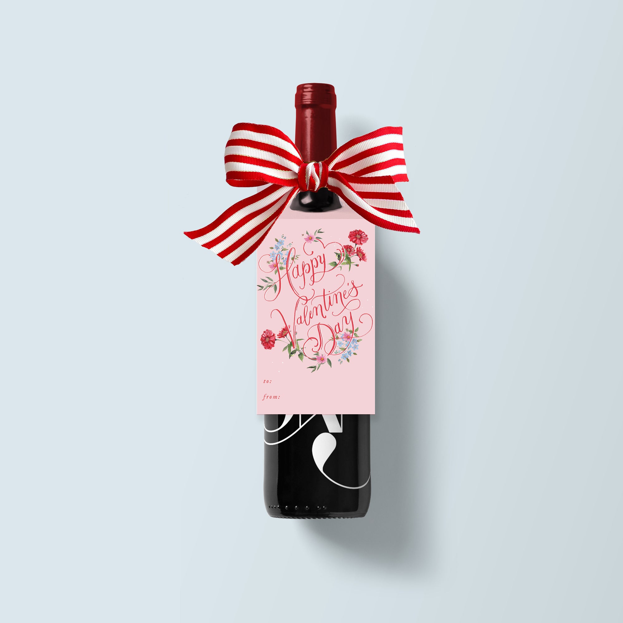 Happy Valentine's Day Wine Tags