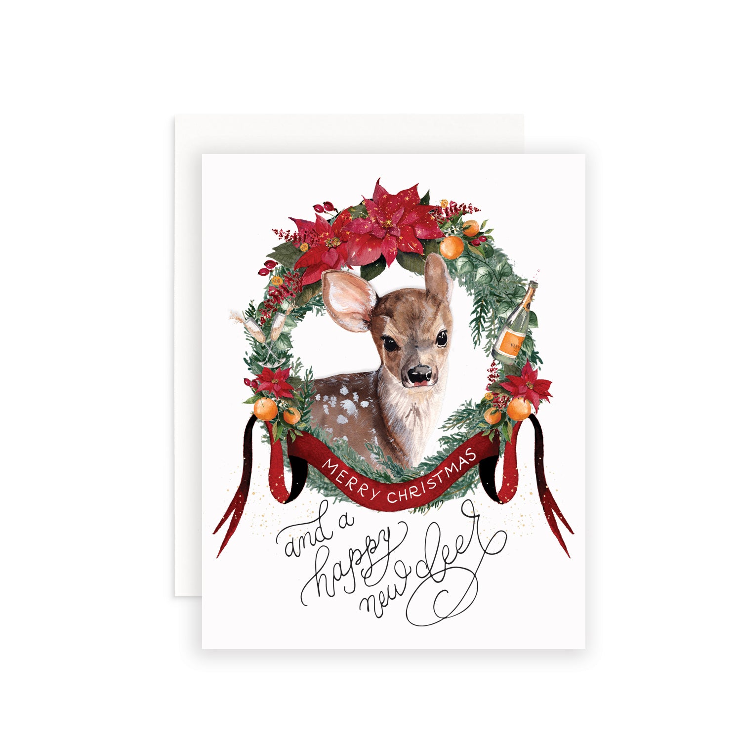 Happy New Deer Greeting Card