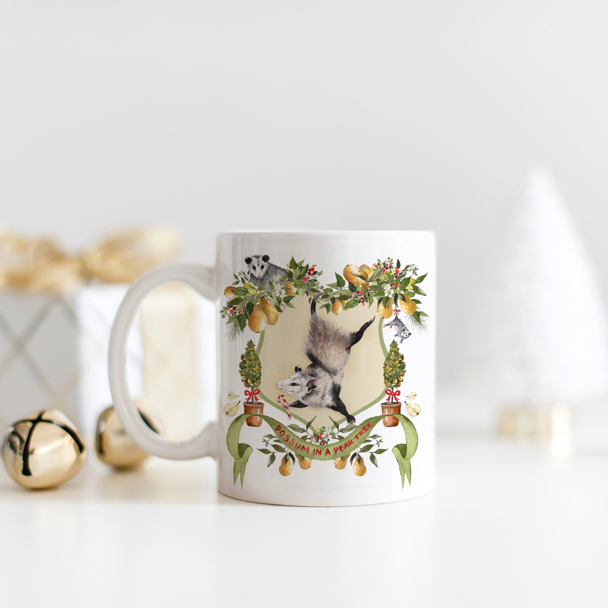 Possum in a Pear Tree Christmas Mug