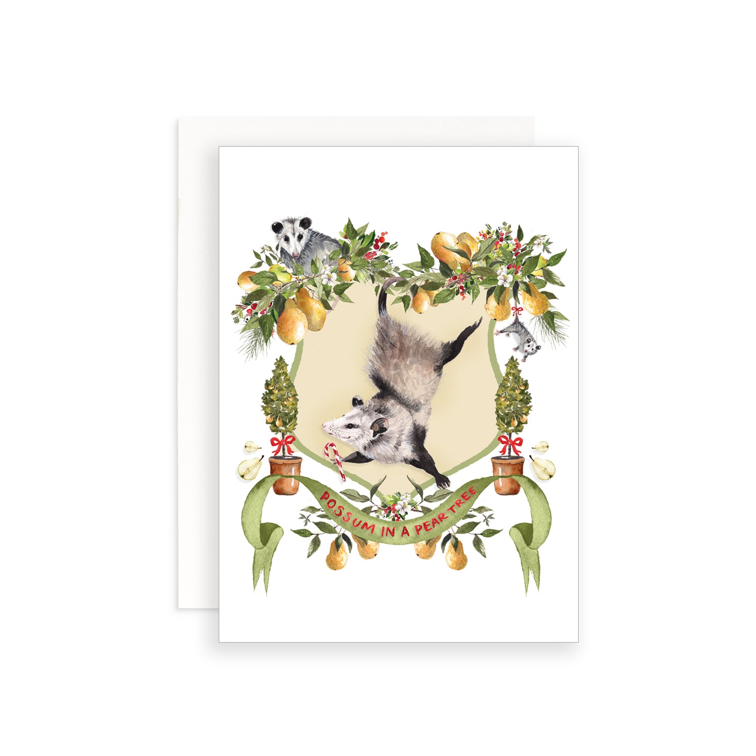 Possum in a Pear Tree Greeting Card
