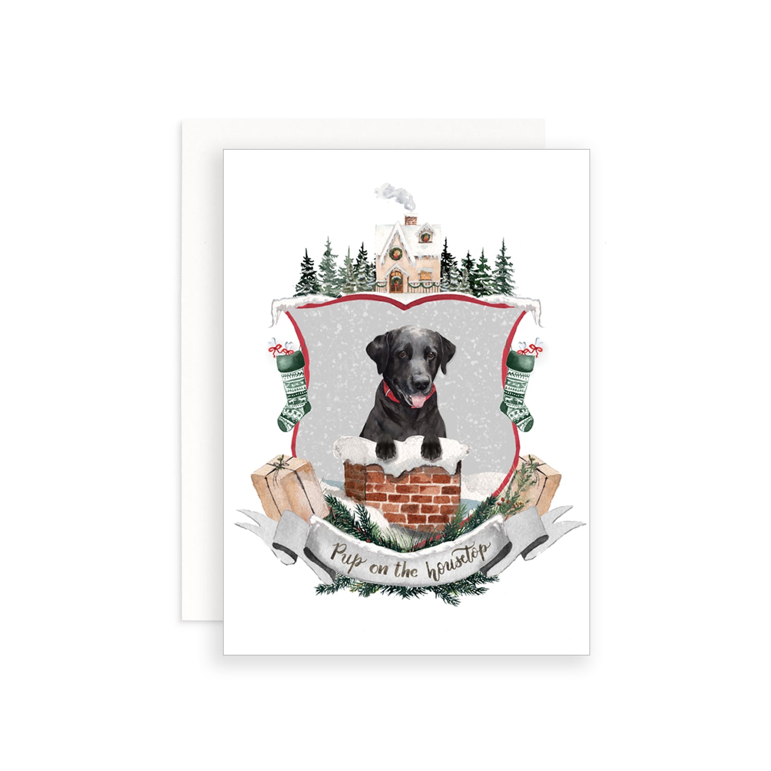 Pup on the Housetop Greeting Card