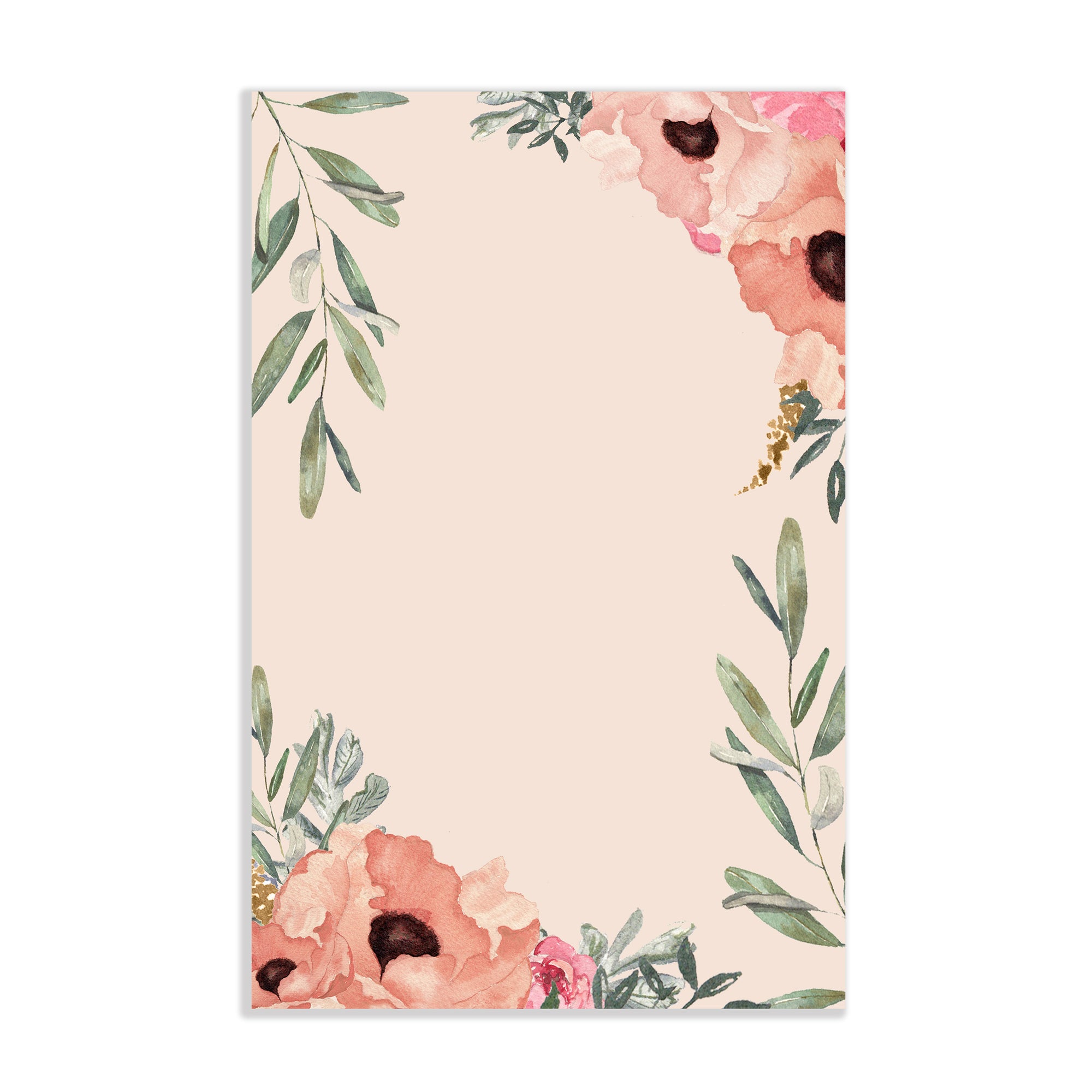Warm Watercolor Floral Notepad