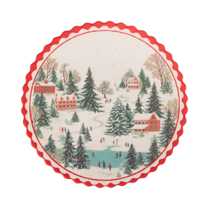 Snowy Christmas Village Reusable Bamboo Plates (set of 4!)