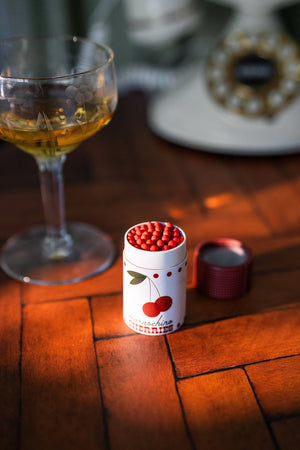 Cocktail Cherries Garnish Match Jar