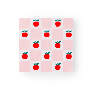 Apple and Pink Checker Lunch Napkins