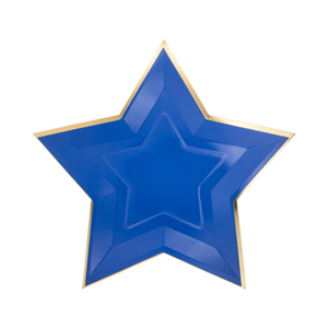 Blue Star Gold Foil Plates