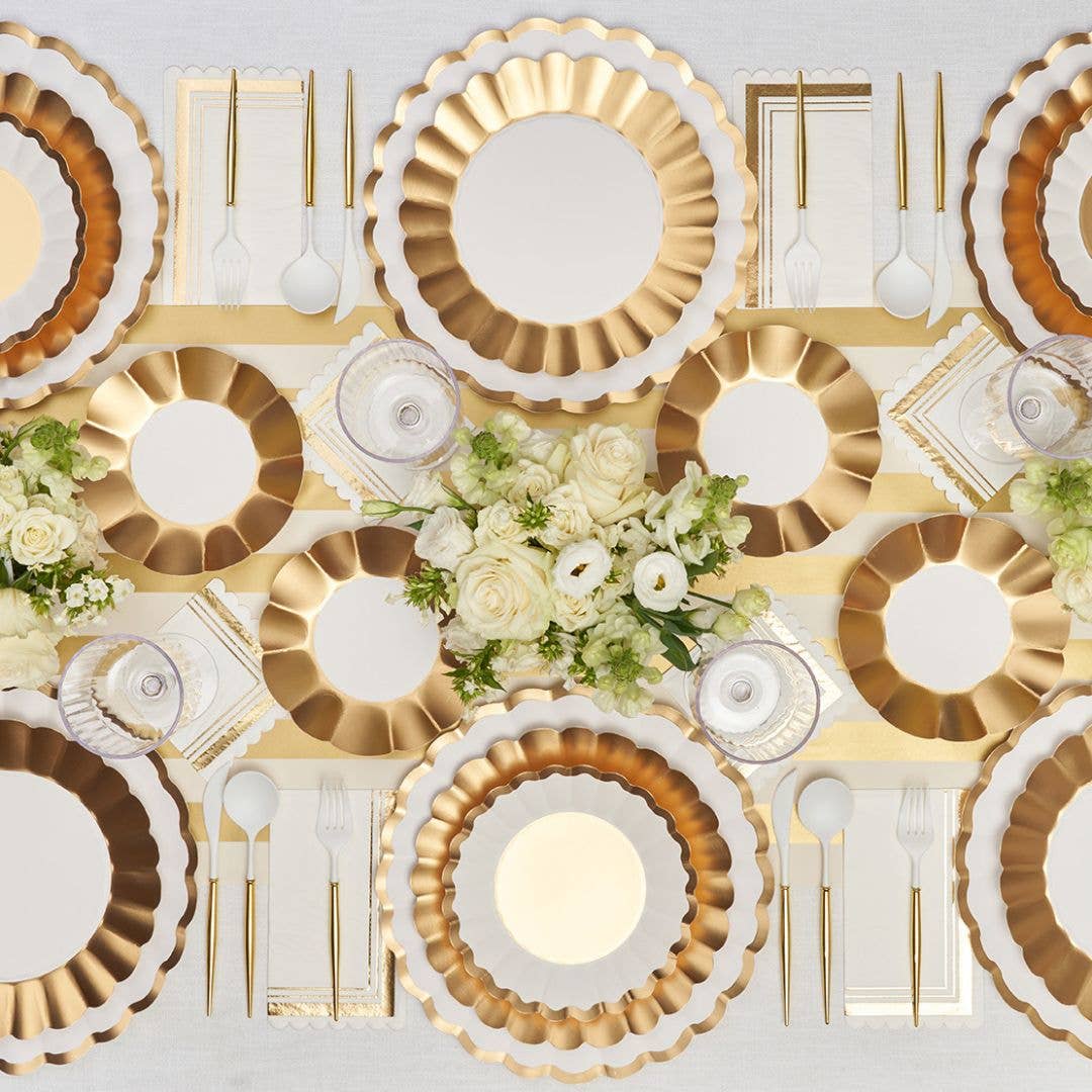 White and Gold Dinner Plates