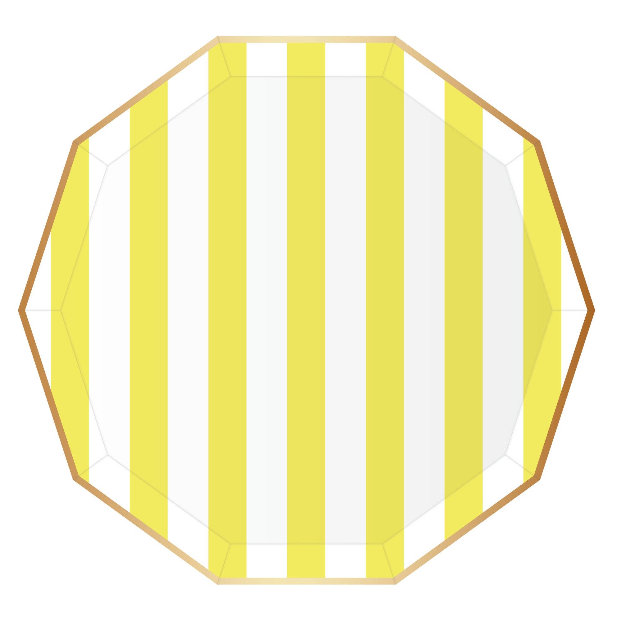 Soleil Yellow Cabana Stripe Plates