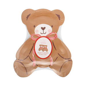 Beary Loved Teddy Bear Shaped Plate Set