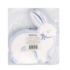 Cream and Blue Bunny Shaped Dinner Napkin