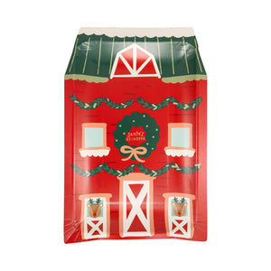 North Pole Village Plate Set