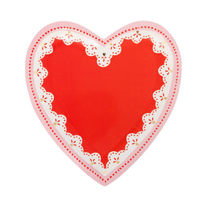 Vintage Doily Heart Plates