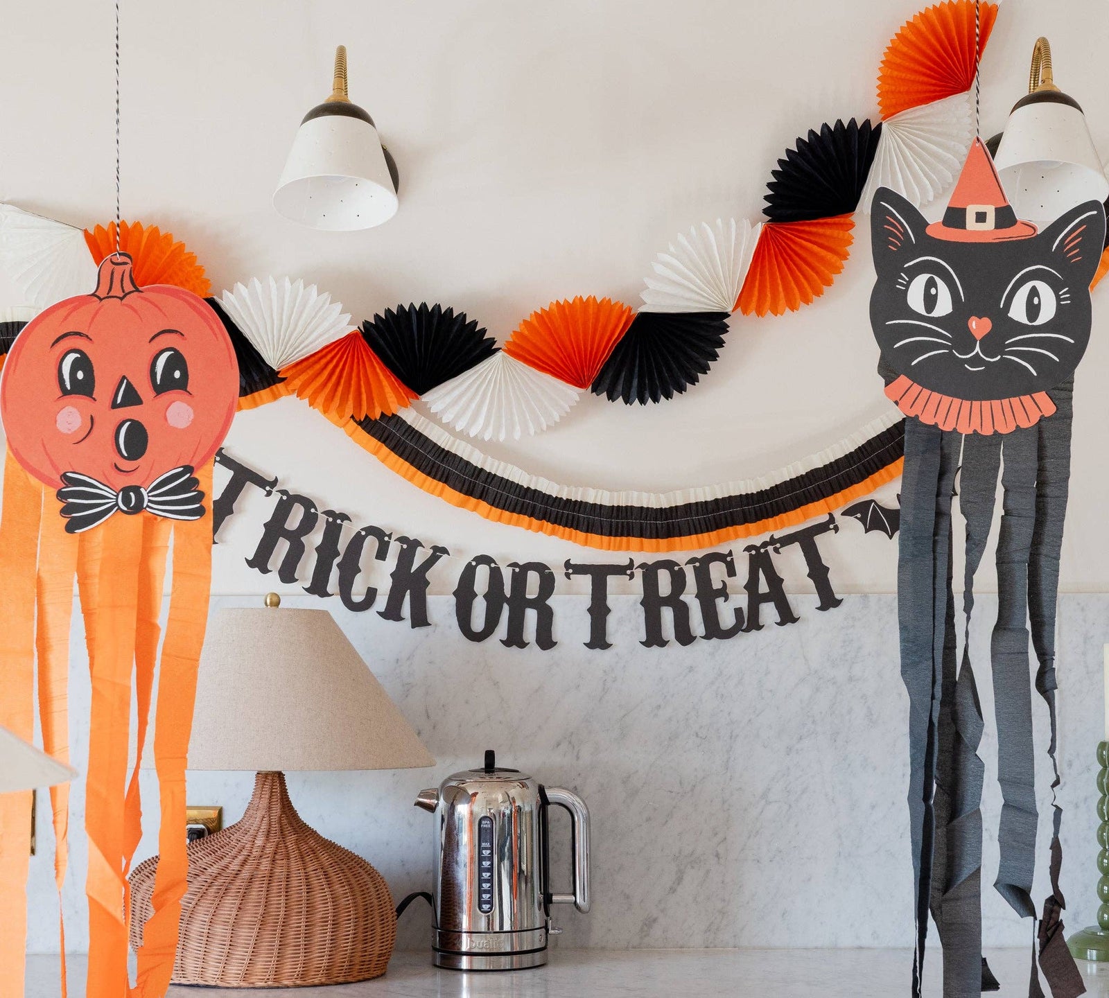 Halloween Tissue Honeycomb Garland Set (set of 3!)