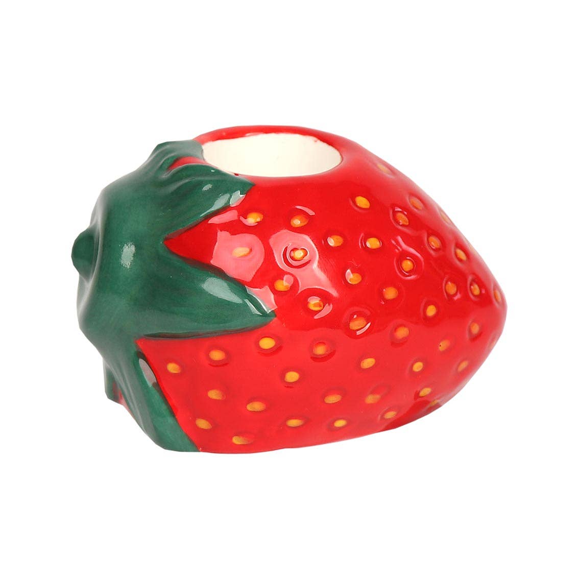 Strawberry Ceramic Taper Candle Holder