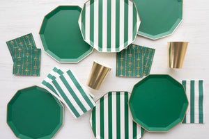 Emerald Green Cabana Stripe Napkins