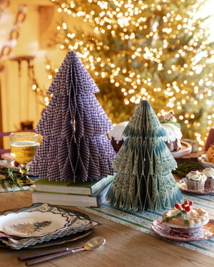 Burgundy and Green Honeycomb Tree Set