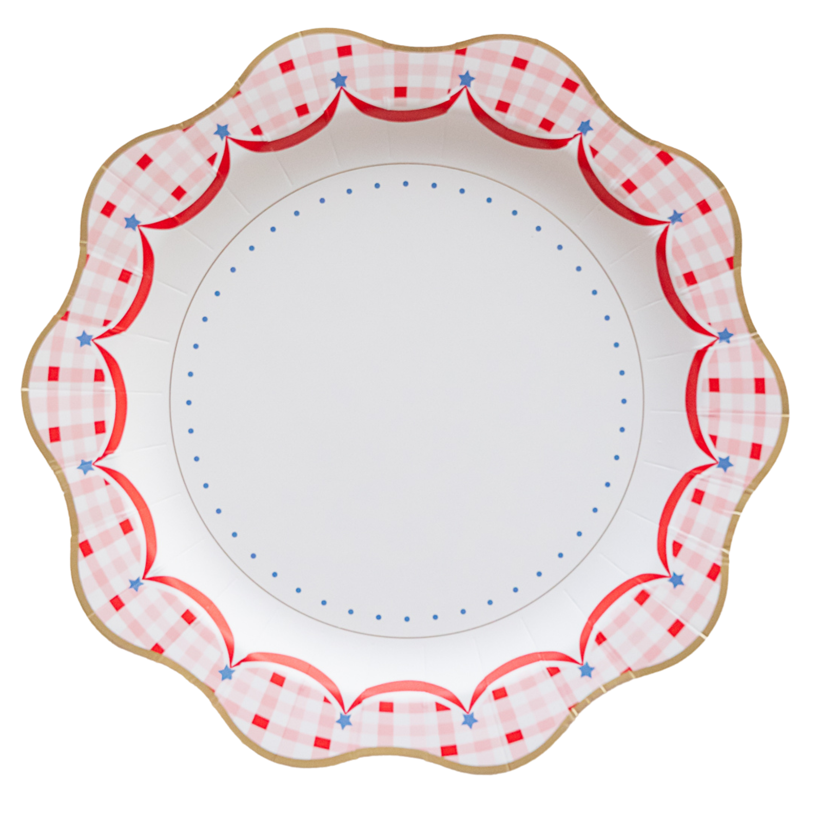 Red Gingham 4th of July Picnic Plates