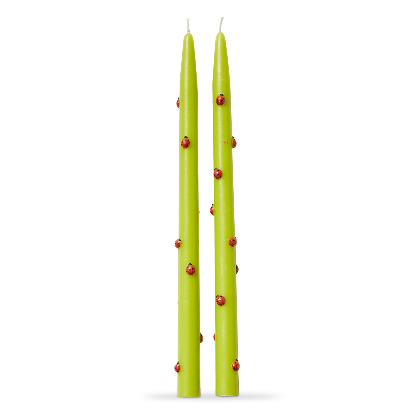 Garden Ladybug Hand-Painted Taper Candles (set of 2)
