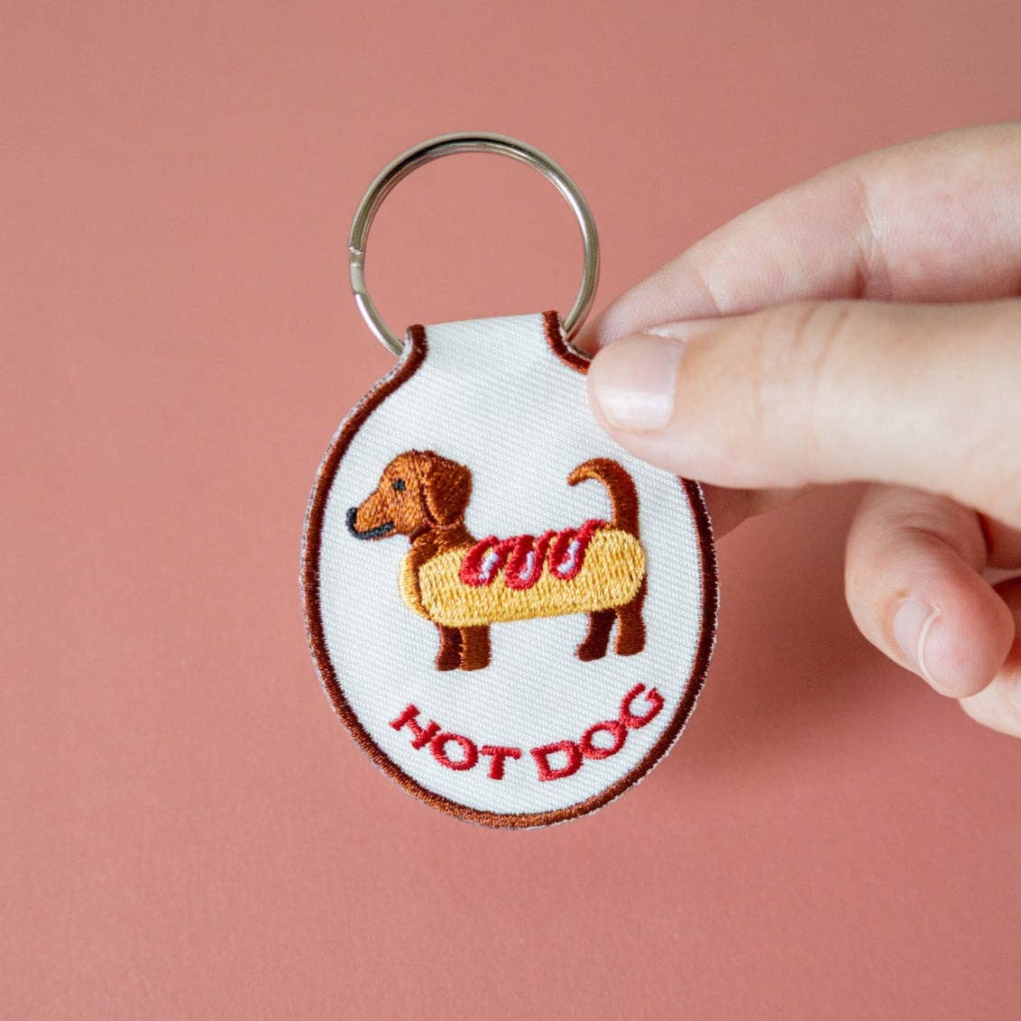 Hot Dog Embroidered Keychain – Cami Monet
