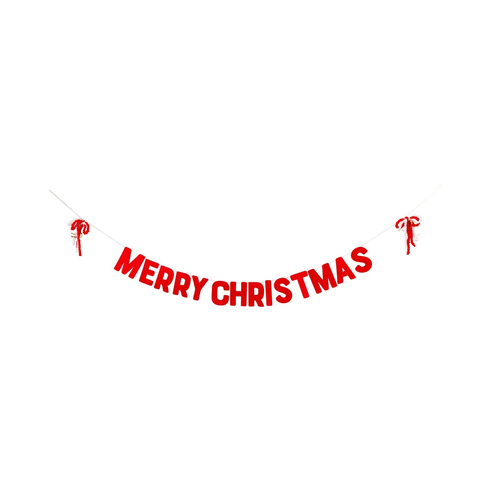Thick Felt Merry Christmas Banner with Ribbon