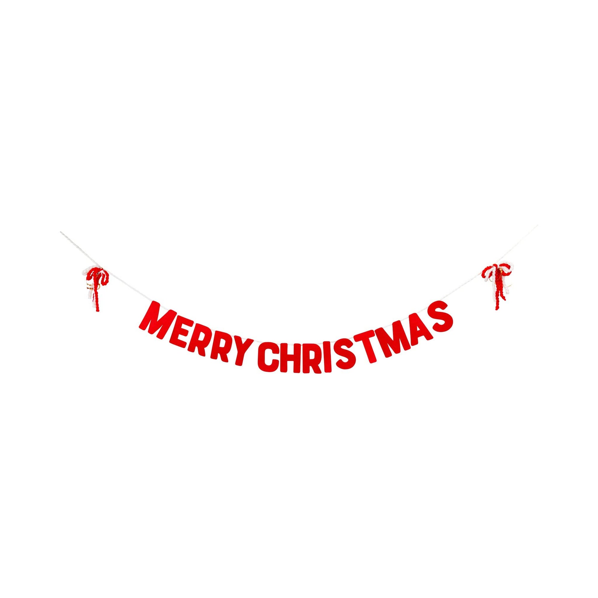 Thick Felt Merry Christmas Banner with Ribbon