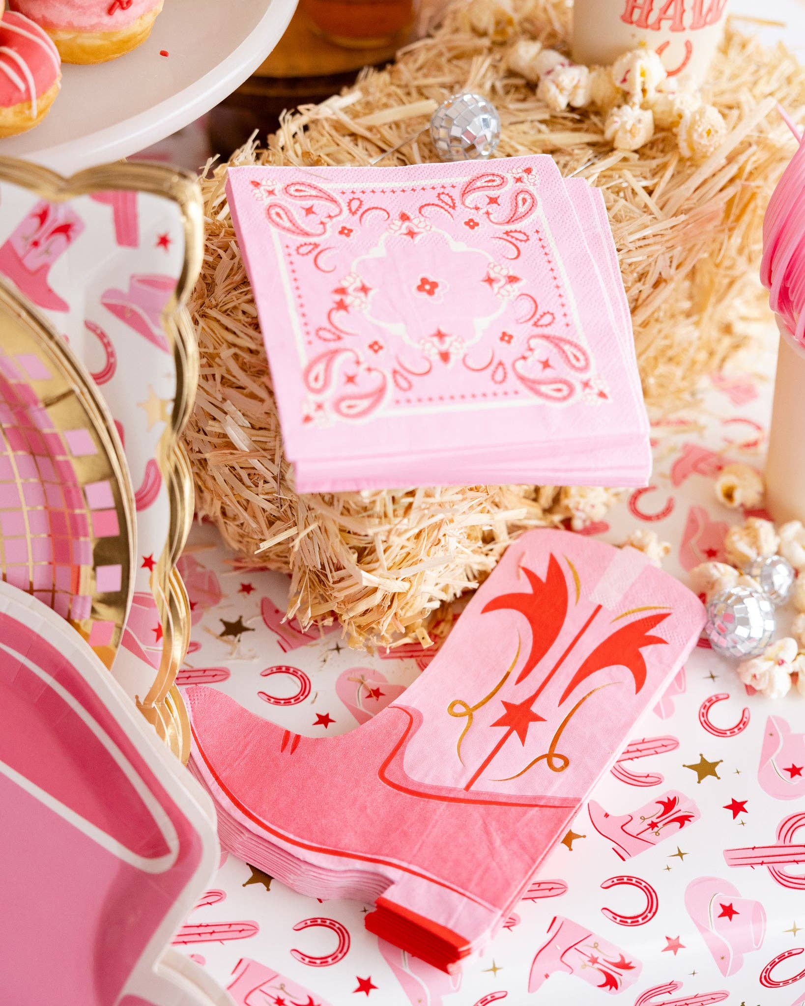 Pink Cowgirl Boot Napkins