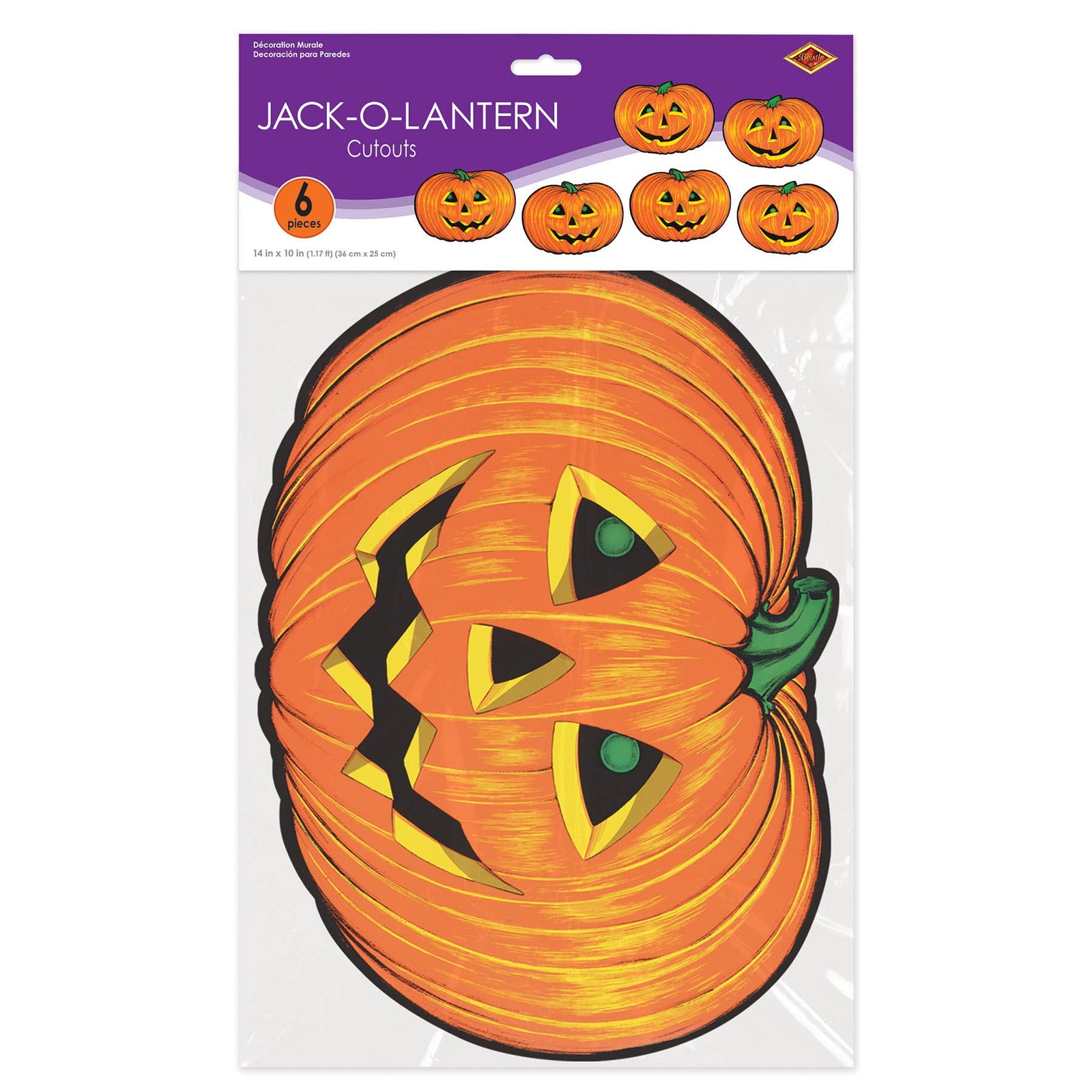 90s Halloween Jack-O-Lantern Cutouts (set of 6!)