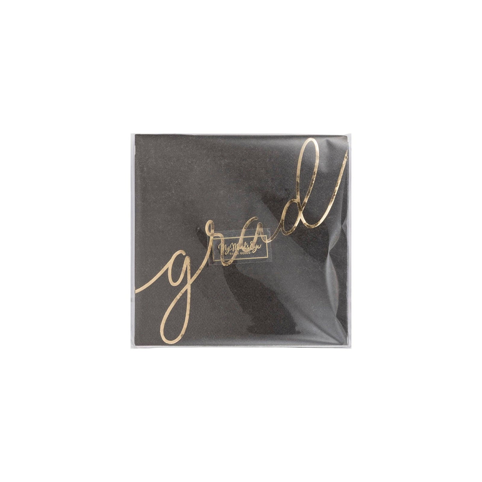 Gold Script Grad Cocktail Napkins