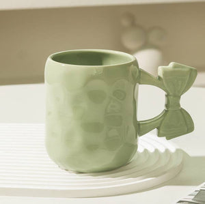 Sage Green Ceramic Bow Mug