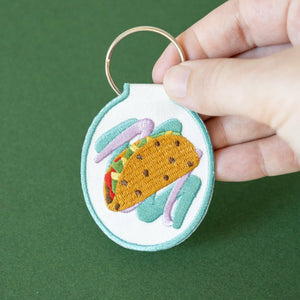 Taco Embroidered Keychain