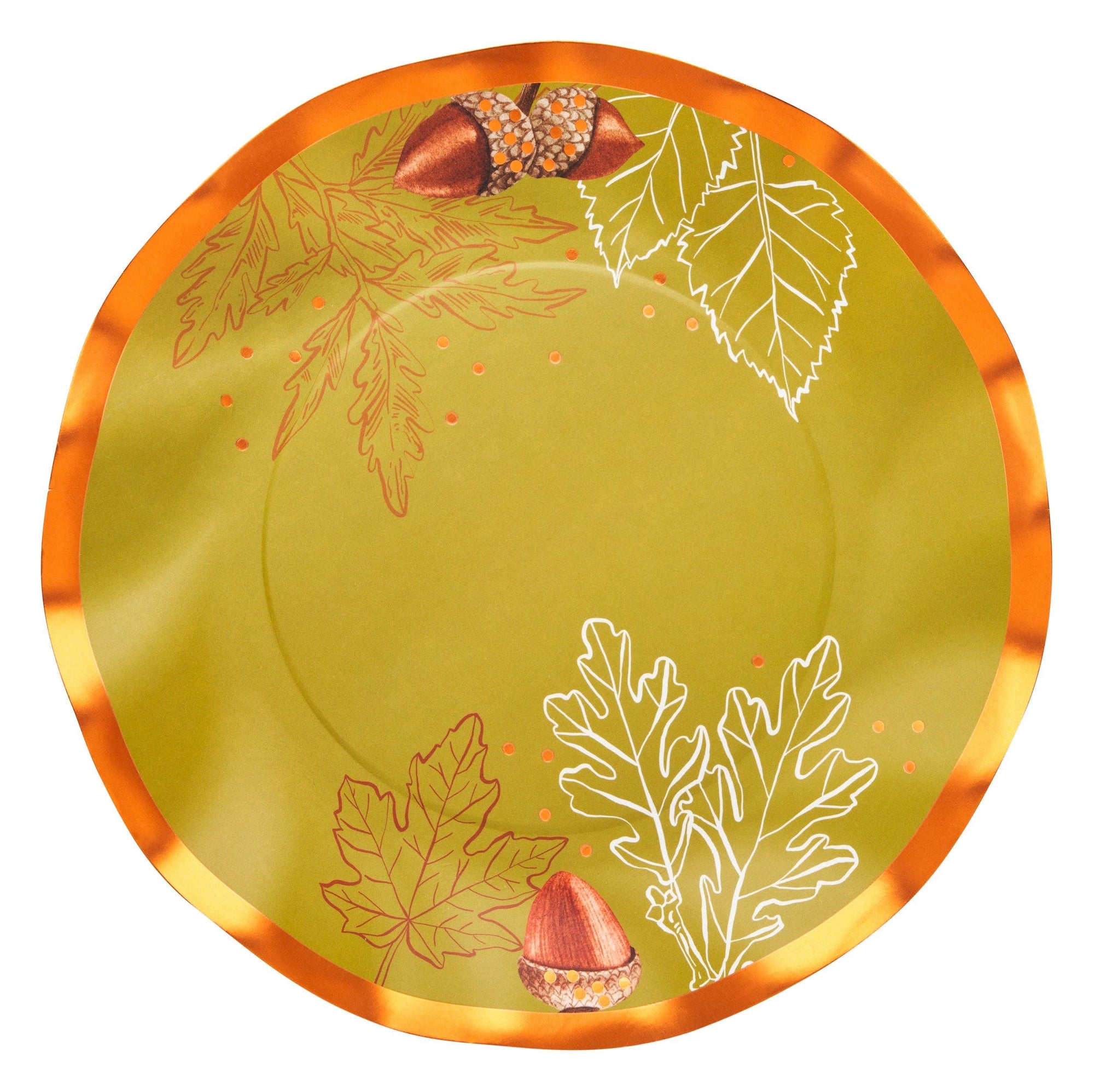 Acorn and Oak Wavy Paper Salad Plate