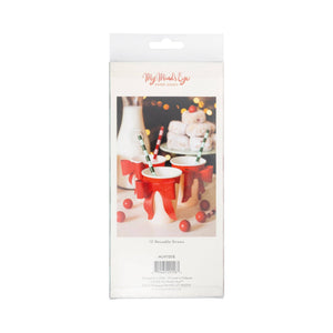 Red and Pink & Green and Mint Straw Set