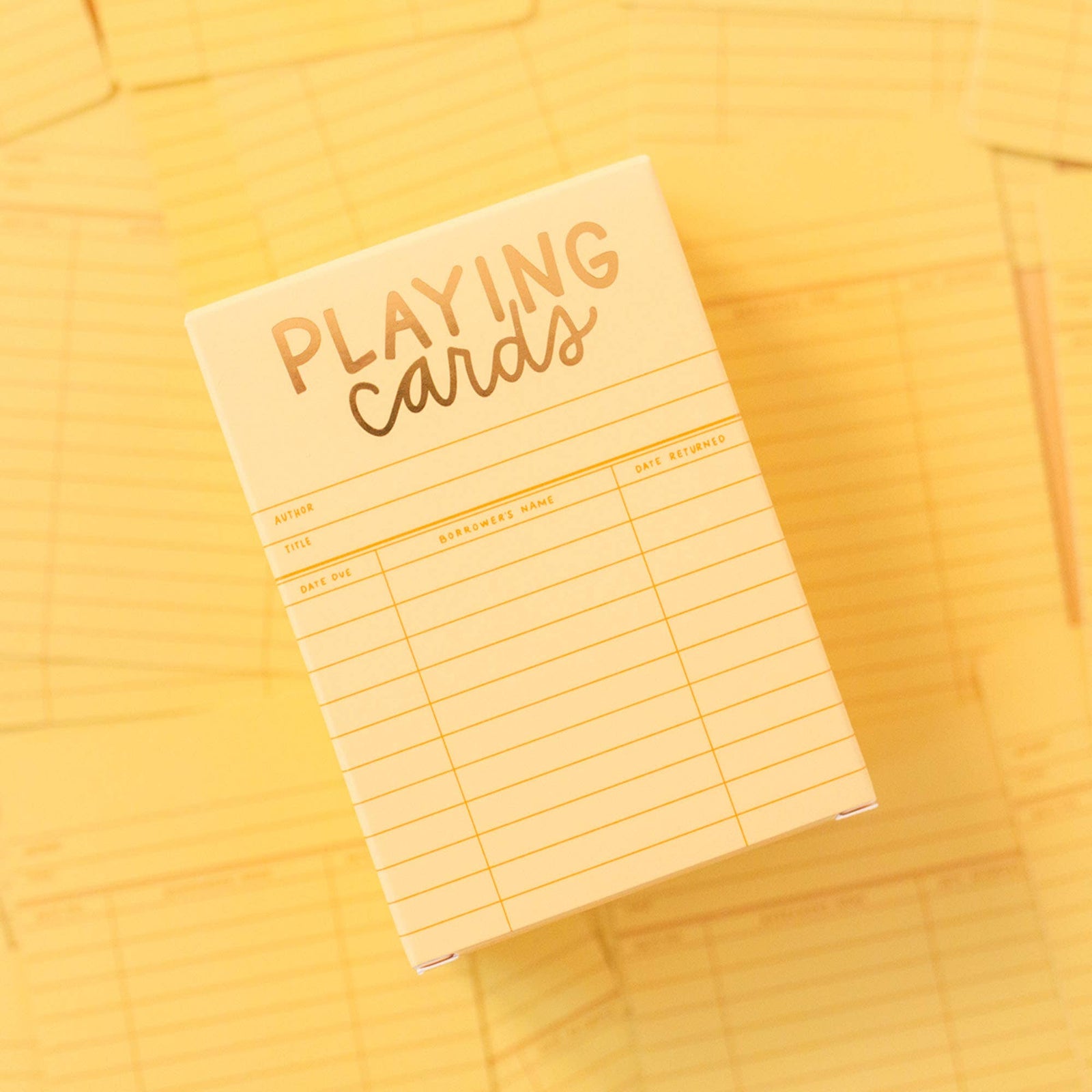 Yellow Library Card Deck Of Playing Cards