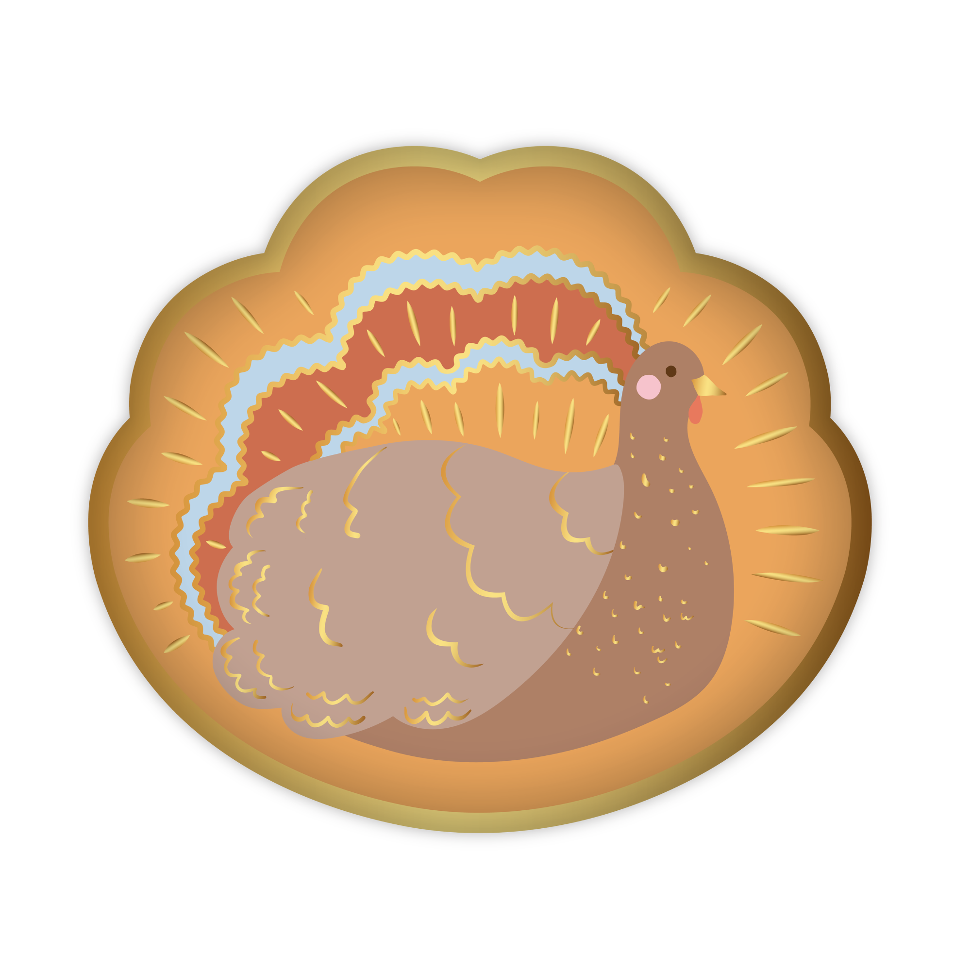 Charming Turkey Thanksgiving Plates