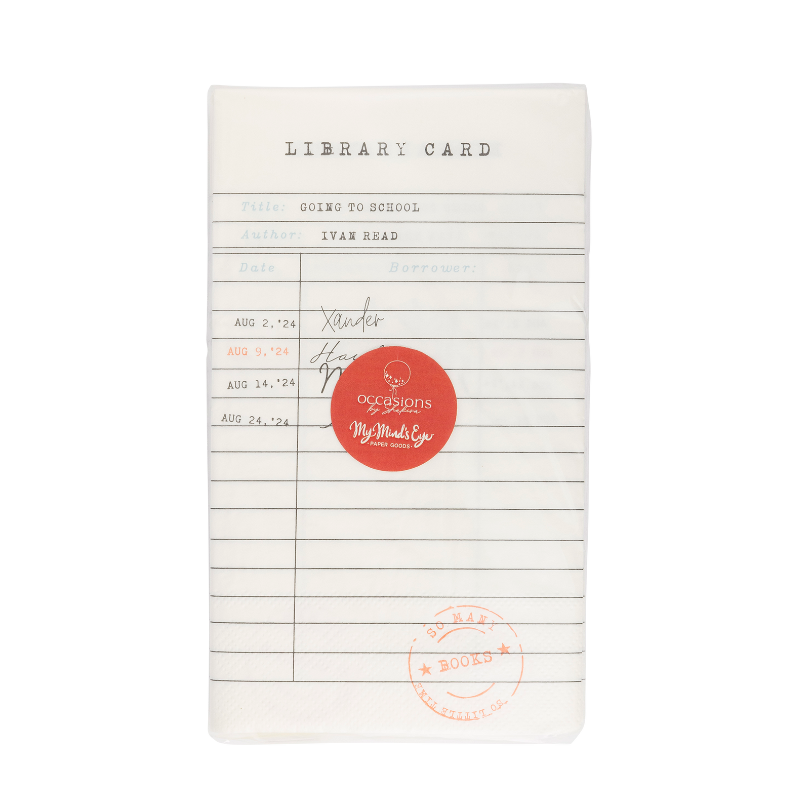 Library Card Dinner Napkins