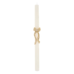 Gold Stripy Bow Table Candles