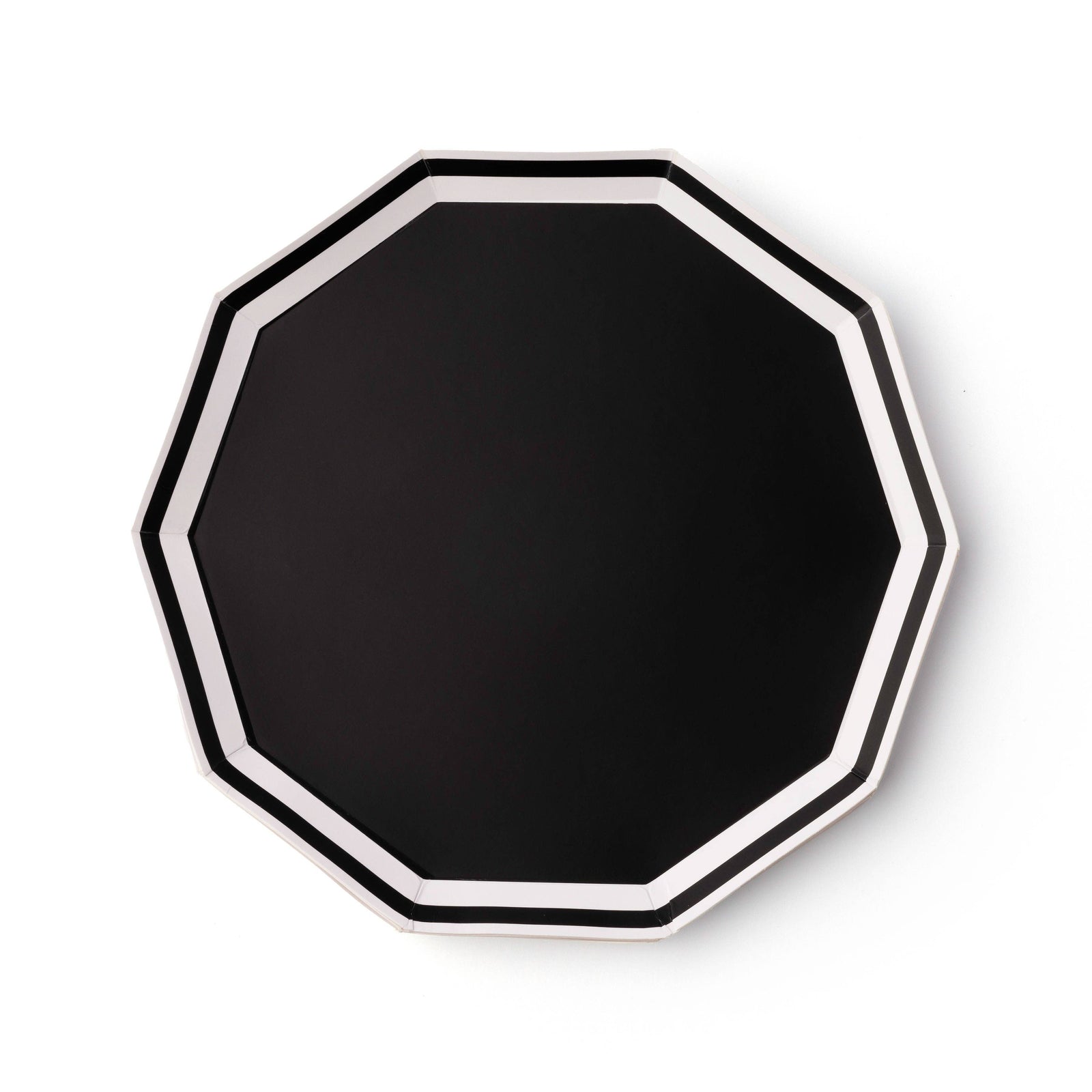 Black and White Decagon Dinner Plates
