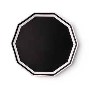 Black and White Decagon Dinner Plates