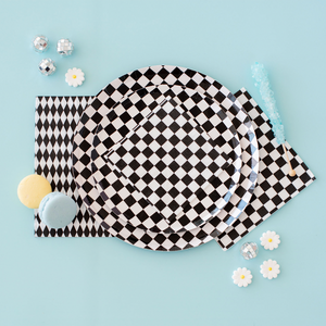 Black and White Classic Checker Cocktail Napkins