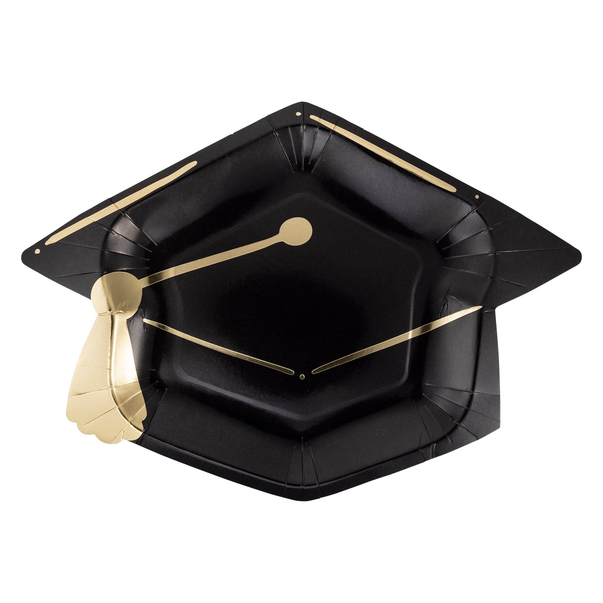 Unique Congrats Grad Paper Cake Plates – 8 Count, 7 Inch – Colorful Confetti Design